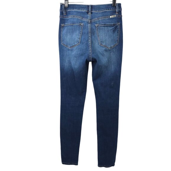 KanCan Curvy Ankle Jeans Womens Size 5 / 26 Mid Rise Dark Wash Denim - Picture 2 of 14